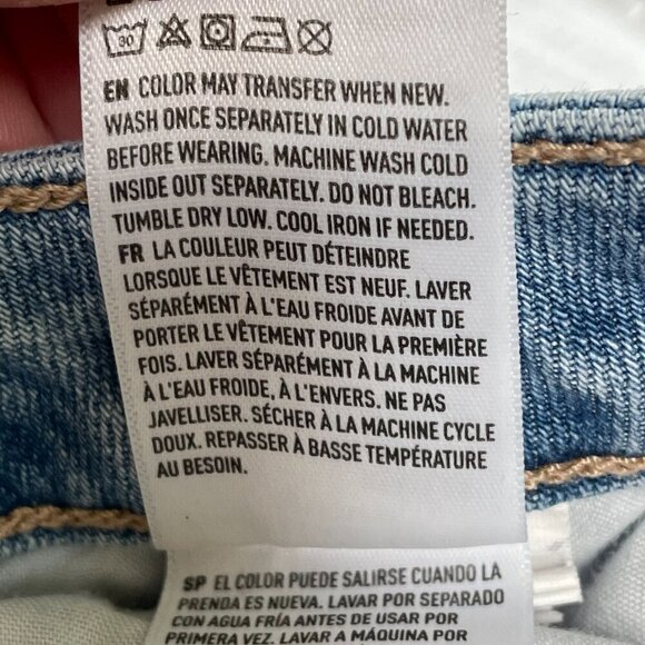 American Eagle Mom Jean Hi-Rise Straight Leg Light-Wash Stretch Sz 6 100% Cotton - Picture 12 of 14